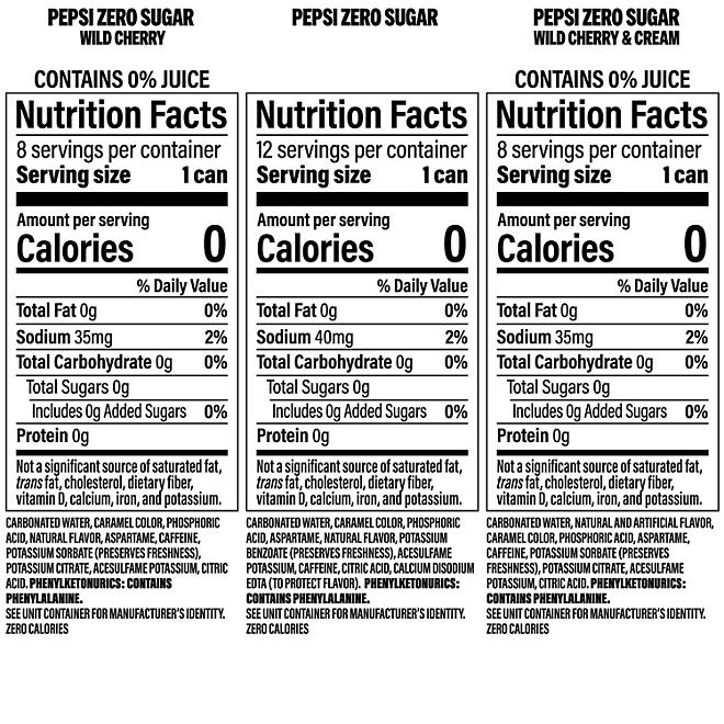 Pepsi Zero Sugar Soda Cola Variety Pack 12 fl. oz., 28 pk. - Image 3