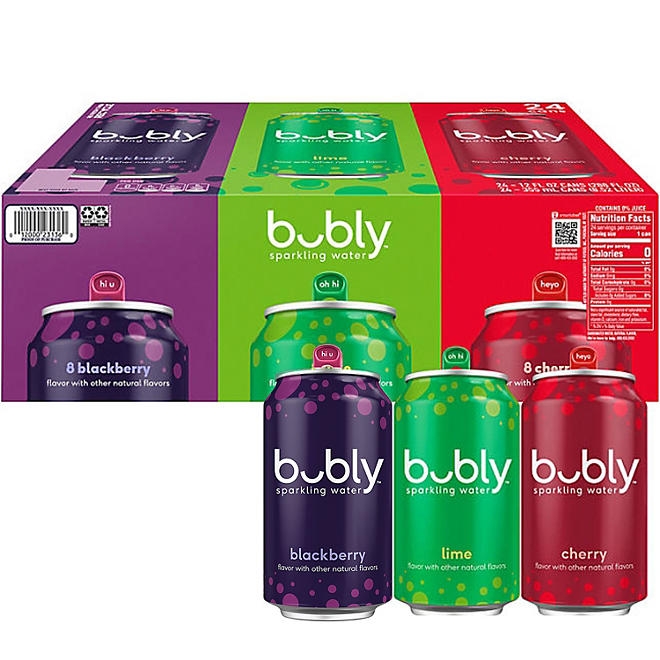 bubly Sparkling Water Variety Pack, 12 fl. oz., 24 pk. - Image 2