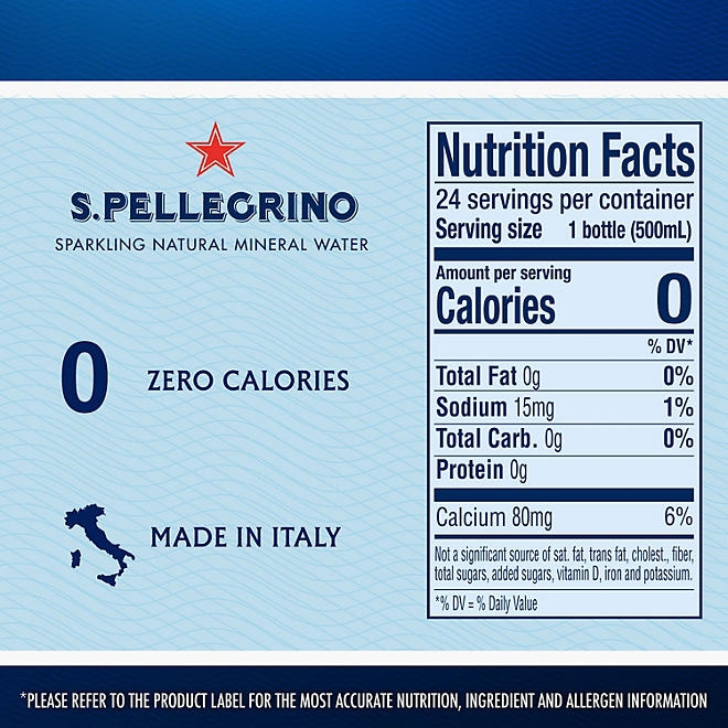 S.Pellegrino Sparkling Natural Mineral Water 16.9 fl. oz., 24 pk. - Image 3