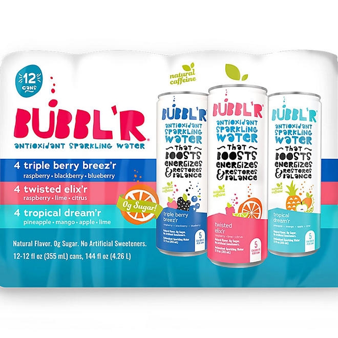 BUBBL'R Sparkling Water Variety Pack, 12 fl. oz., 12 pk. - Image 2
