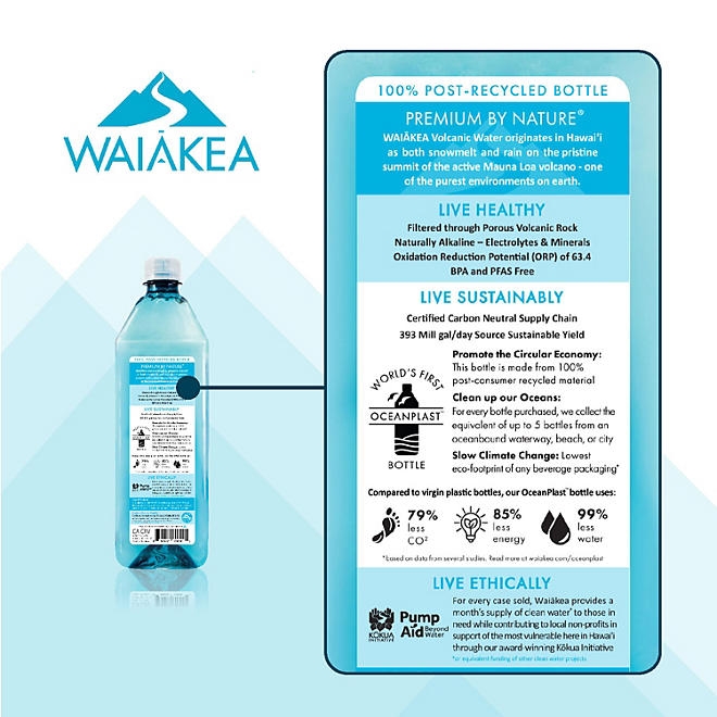 Waiakea Hawaiian Volcanic Water 1 L., 12 pk. - Image 4