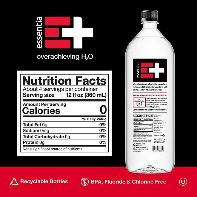 Essentia Bottled Water, Ionized Alkaline Water 1.5 L., 12 pk. - Image 9